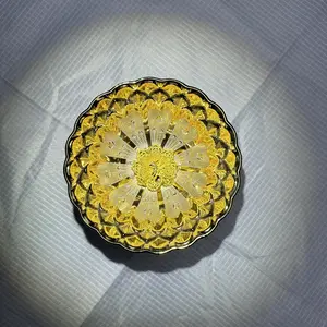 Golden Peacock Feather Glow-in-the-Dark Artisan Porcelain Teacup