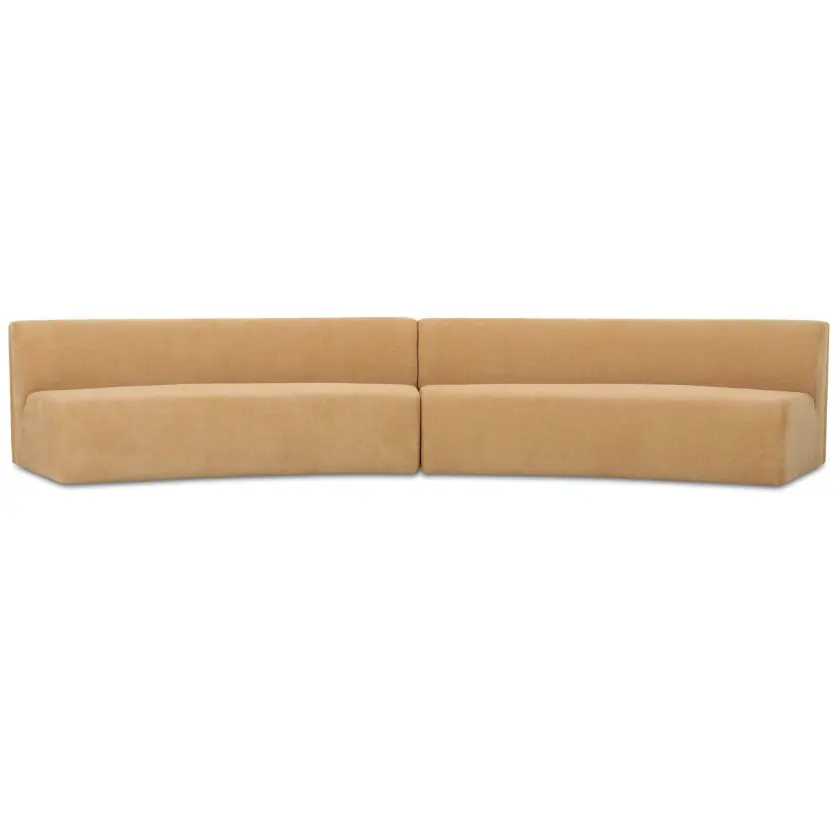 Naomi 2 Piece Concave Modular Sectional Golden Yellow
