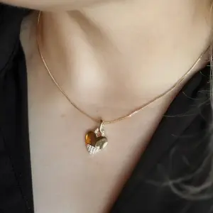 18k Gold Filled Small Heart Necklace heart necklace new trend woman fashion exquisite trendy dainty jewelry simple necklace cute jewelry