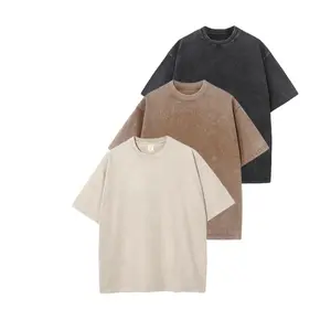 Men’s Loose Fit T‑Shirt 3‑Pack — Acid Wash Cotton, Crew Neck Short Sleeve: Vintage Washed Unisex Loose Solid Color Cotton T‑Shirts