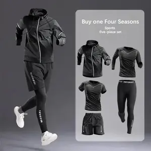All-Season Men's Sportswear Set/Suit - Tracksuit for Running, Cycling, Fitness & Hiking,gym clothing men, jogging, boxing,5 pcs Comfortable cool