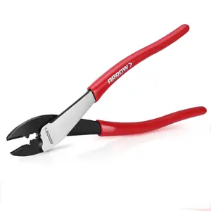 ARROW 9.5" Wire Crimper/Cutter, Wire Crimping Tool with Thick Dip-Grip Handle, CR-V Steel, Crimper Tool Electrical for 10–22 AWG Insulated & Non-Insulated Terminals and Connectors