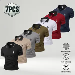Men's polo shirt, collared polo tee, casualshort-sleeve polo, anti-pilling polo shirt, anti-static polo tee, wrinkle-resistant polo shirt,breathable casual polo, everyday wear polo,minimalist polo shirt, office casual polo,versatile men's polo