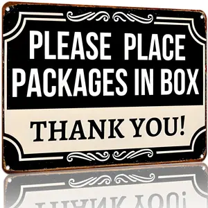 Funny Delivery Signs For Packages Please Place Packages In Box Aluminum Signs Package Delivery Boxes Please Leave Packages Here Signs For Outside Deliveries Decor 8x12 In