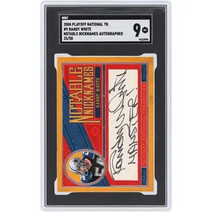 Randy White Dallas Cowboys Autographed 2008 Playoff National Treasures Notable Nicknames #9 #25/50 SGC Authenticated 9 Card with "Manster!" Inscription - Fanatics Authentic Certified