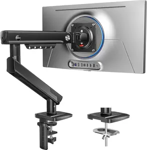 HUANUO FlowLift Pro Monitor Arm for 13–32" Screens, MechaSpring Monitor Mount, Fully-Adjustable Monitor Stand with Tilt/Swivel/Rotation, Tool-Free VESA Mount, C-Clamp/Grommet Base, Max Load 19.8 lbs