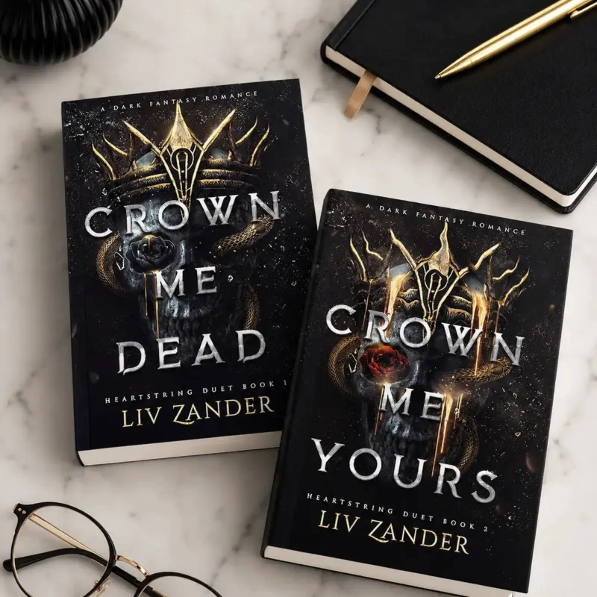 Crown Me Dead and Crown Me Yours by Liv Zander – Complete Heartstring Duet 2-Book Set, Dark Fantasy Romance Novels
