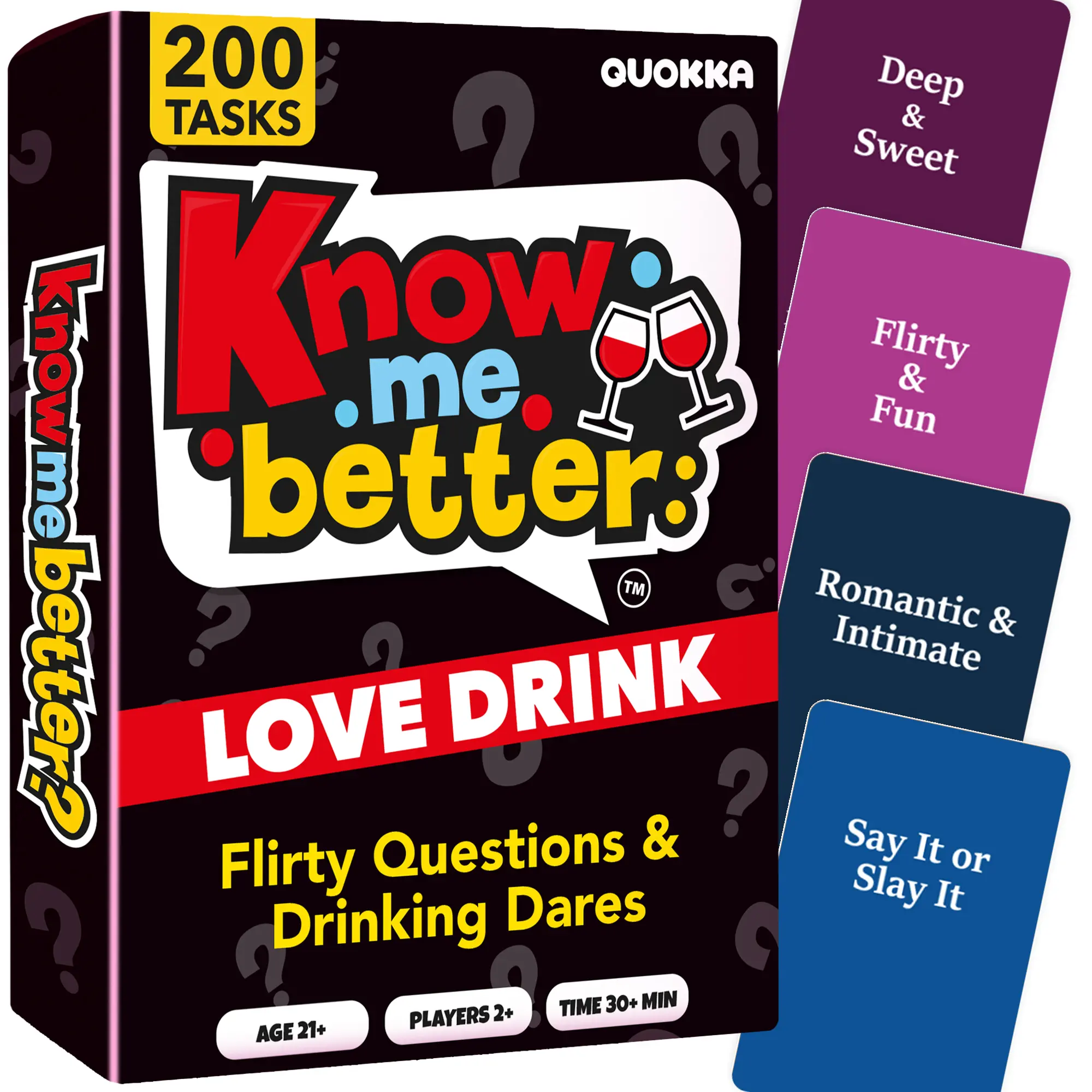 QUOKKA Couples Dedicated Card Game - 2 Players, 3x4 Inches Love Dare Drink Themed Game, Spicy Date Night Toy with Flirty Questions, Playful Challenges That Adds Laughter, Romance