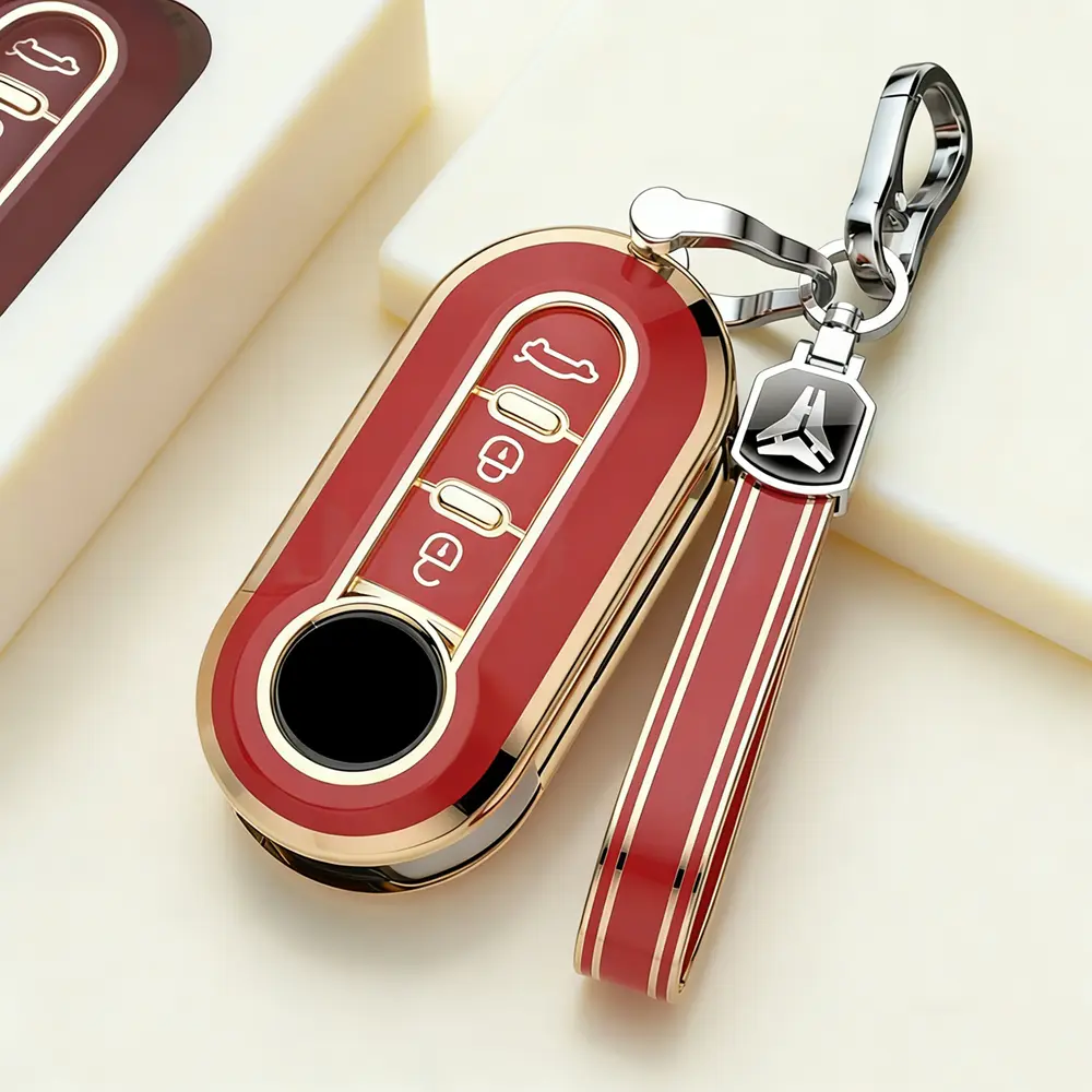 3 Button TPU Car Key Case Cover for Fiat 500 Ducato Panda 500L Punto Lancia Musa for Citroen Car Keyring Keychain Auto Accessory