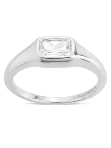 Sterling Silver Marlo Emerald Cut CZ Ring