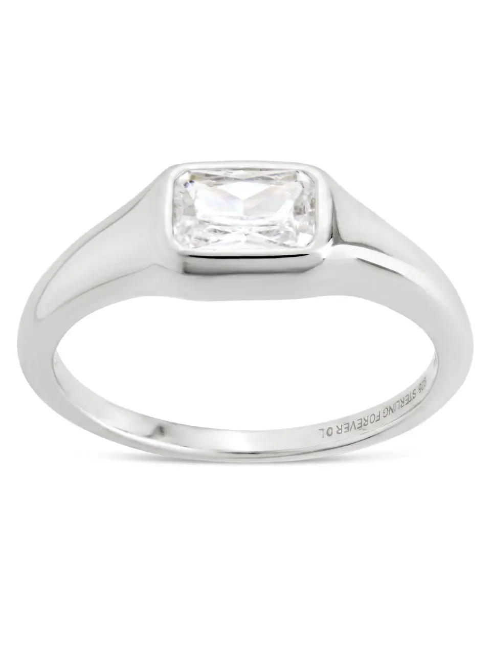 Elegant Solitaire Ring - Sterling Silver or Gold-Plated, Modern Minimalist Design with Emerald Cut Cubic Zirconia, Elegant Ring
