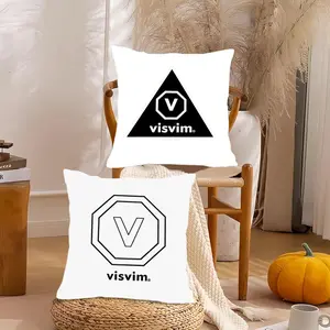 Brand Design V-Visvim Cushion Cover Soft Short Plush Fabric Double-Sided Print Organic Breathable Sofa Pillow Case, Home Machine Washable in Warm Winter Perfect for Home Decor Home Child Gift