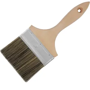 Double Thick Chip  Brush -  Stain Brushes for Painting Walls and Fence Staining - Wooden Handle Masonry Paintbrush for Varnish, Paste, Gesso and Limewash (4 inch)