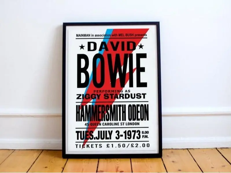 David Bowie Concert Art Print - David Bowie Wall Art - Wall Decor - Bowie Gift - Concert Poster, Music Print