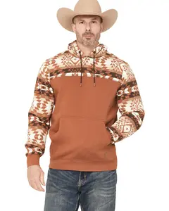 Rank 45 Men's 45&Reg; Dusted Southwestern Print Color Block Hooded Sweatshirt - Rmfa25sw2-Cgnc