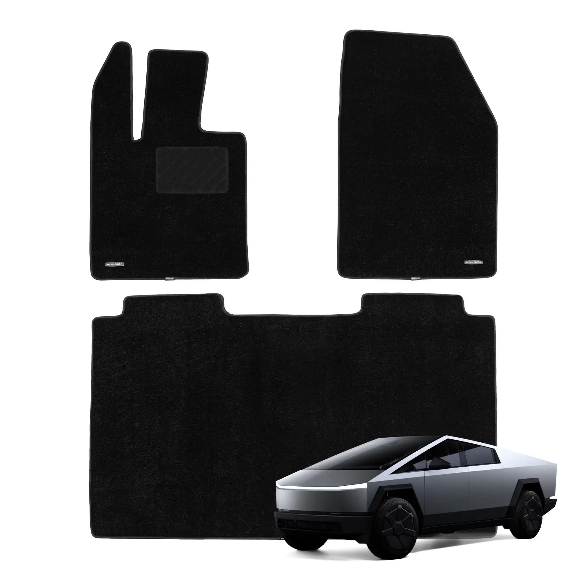 WENNEBIRD Superior Carpet Floor Mats for 2023-2025 Tesla Cybertruck, 0.6 Inch Thickness Rugs