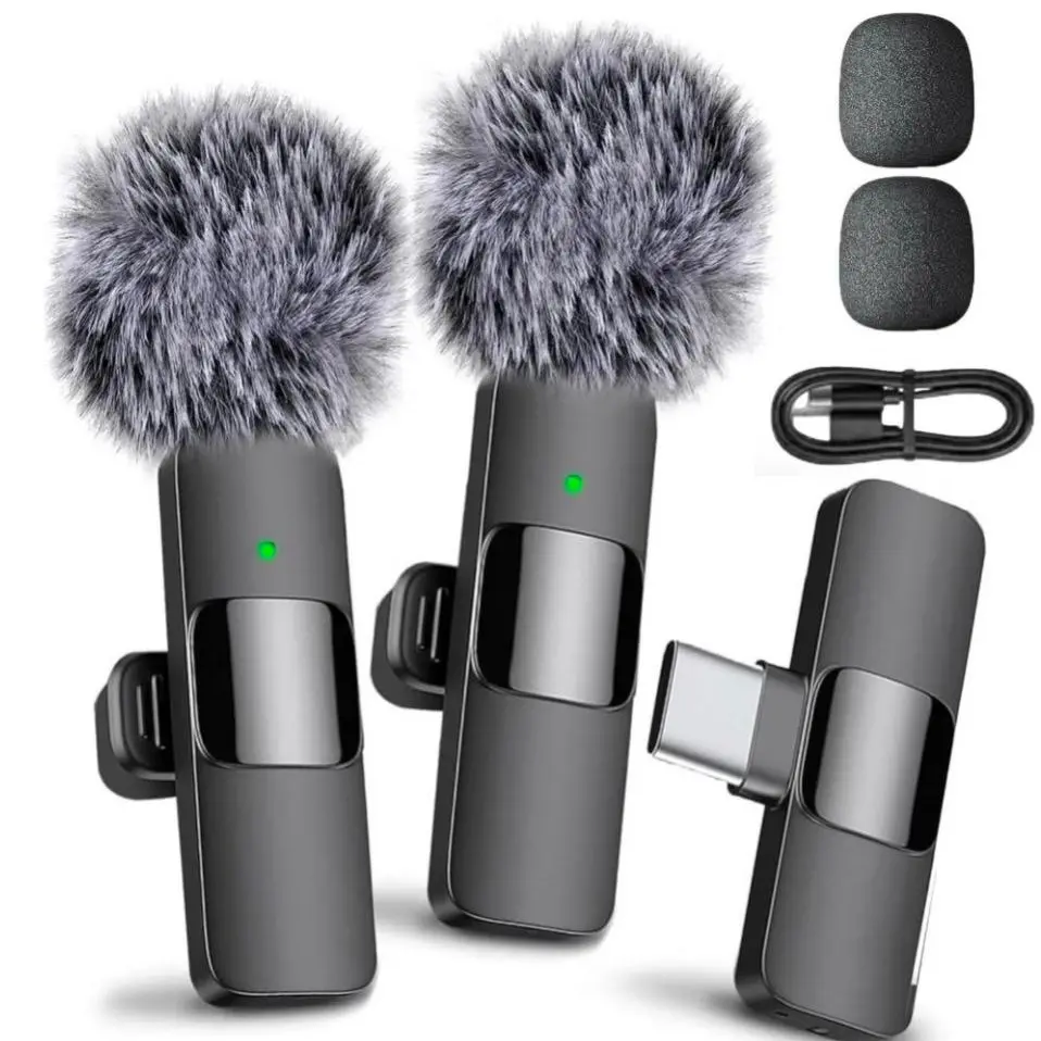 Wireless Mini Microphone for Type-C Port (iPhone 15+ & Android), Phone  2 Pack Lavalier Lapel Mic for Audio Video Recording - Clip on Content Creator Microphones for YouTube Tiktok Podcast Vlogging