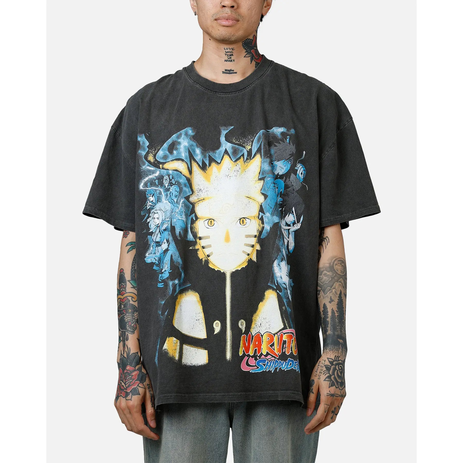 73Studio X Naruto Naruto Shippuden Heavyweight T-Shirt Black Wash 73Studio X Naruto Naruto Shippuden Heavyweight T-Shirt Black Wash