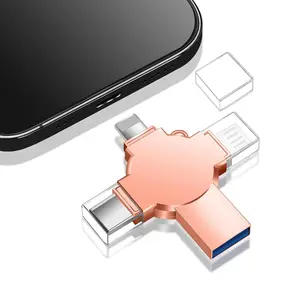 4 in 1 Multi-functional OTG Portable Flash Drive, 1 Count High Speed USB 3.0 External Storage for iPad, Android Phones, PC and More Devices, Flash Memory Speed Class: Class 10, External Storage