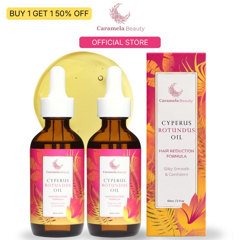 Caramela Beauty Cyperus Rotundus Body Oil 2-Pack - Naturally Derived Daily Body Oil Moisturizer for Sensitive, Breakout-Prone Skin, Waxing Ingrown Hair & Razor Bump Care, Soothe & Reduce Discomfort, 2x60ml/2oz Beauty Product
