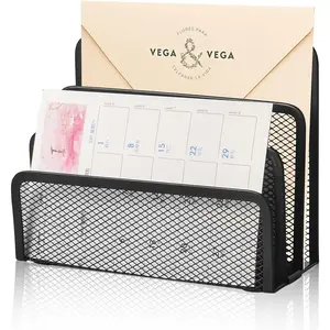 Desk Mail Organizer Small File Holders Letter Organizer Metal Mesh Document/Filing/Folders/Paper Organizer for Desktop