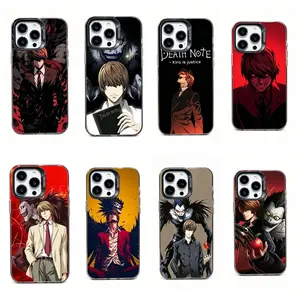 D-Death N-Note K-kira L-Light Yagami Phone Case for iPhone 17, 16, 15, 14, 13, 12, 11 Pro Air Plus ProMax and Samsung S26-S20 Ultra Plus FE shock-absorbing phone cases, fashionable gift.