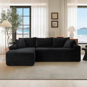 106.3" Cloud Modular Sectional Sofa Couch with L-Shape Chaise,Modern Minimalist Upholstered Couches for Living Room Bedroom,Deep Seat Corner Couch,No Assembly Required