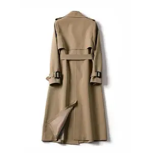 Women’s solid double-breasted belted trench coats; elegant lapel-neck long-sleeve coat for autumn and winter wear; casual women’s jackets/outerwear for daily wear; women’s winter clothing; coats for women; womenswear tops