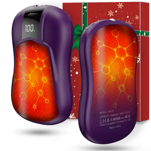 Magnetic Rechargeable Hand Warmers (2-Pack) UL-Certified, Lightweight Ultra-Thin Portable, 3 Intelligent Fast Heating Gears, AI Temperature Control, Ideal for Christmas, Fishing, Thanksgiving, Golfing, Outdoor Activities