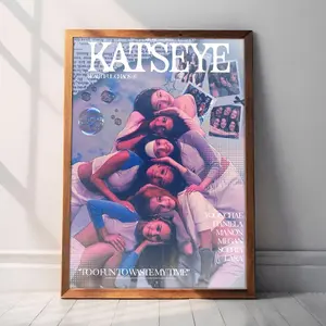 KATSEYE Beautiful Chaos Poster, K-Pop Girl Group Wall Art, Aesthetic Music Room Decor, Unframed Fan Poster Print