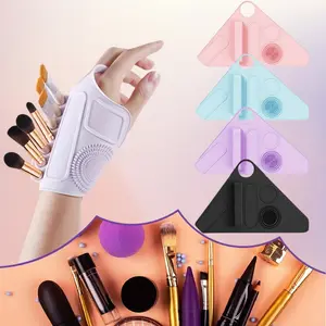 Magic Tape Silicone Makeup Hand Strap, Foundation Concealer Storage Holder, Holds Makeup Brushes Tweezers, Portable Non-Slip Beauty Tool