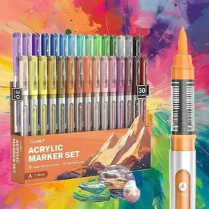 30-Piece Acrylic Marker Set – Vibrant, Smooth, and Versatile