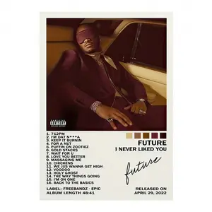 Canvas Painting of the Album Cover "The Future – I Have Never Liked You" – A Thematic Wall Art Piece Suitable for Home Decoration on Various Occasions, Including Back-to-School Season, and an Expressive Gift for Valentine's Day.