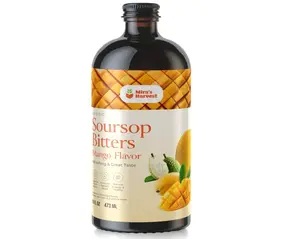 Mira's Harvest Soursop Bitters Liquid Mango Flavor, Premium Grade For Immune Boost, with Irish Moss, Burdock Root, African Mango 16oz
