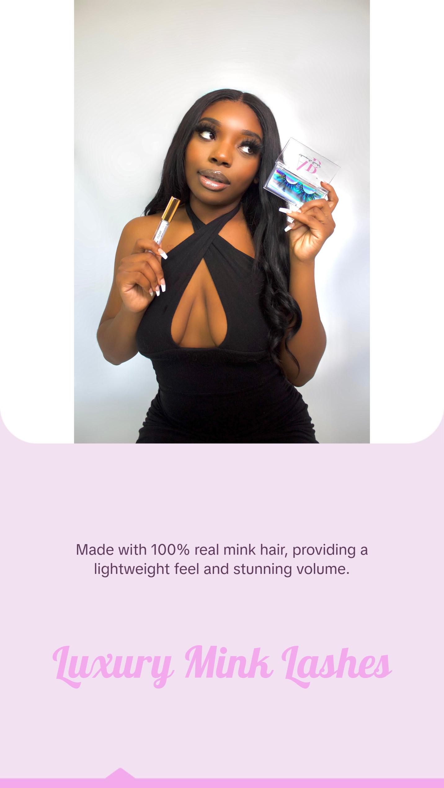 Fluff Puff Fluffy Mink Lash + Mini Essentials Kit - 15-25mm Real Mink Lashes Fluff Puff Fluffy Mink Lash + Mini Essentials Kit - 15-25mm Real Mink Lashes