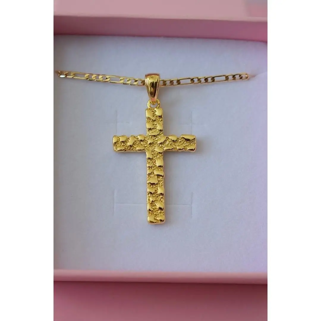 18k Gold Plated Nugget Cross