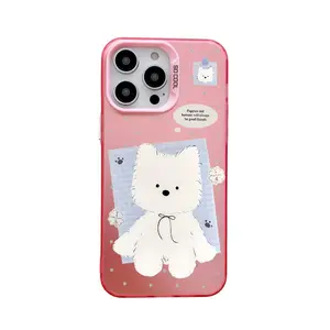 Cute Sleeping Bear iPhone Case - Trendy Patchwork Font Shock-Resistant Case| Compatible with iPhone 17/16/15/14 Pro Max| Cute Animal Design