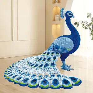 70CM Blue Peacock Giant Building Blocks Educational Toys Particles Assembly Adult Gift Decoration Home Holiday Gift Model Kit