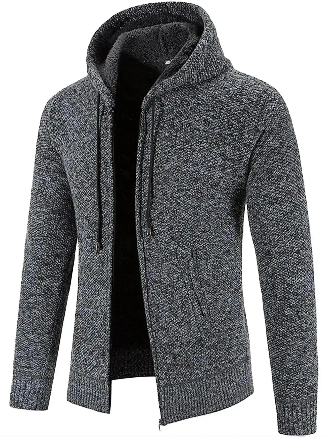 2026 Men's Regular Fit Zip Up Long Sleeve Hooded Puffer Jacket with Pockets Solid Color Quilted Coat for Fall Winter Casual Warm Fashion Drawstring Outerwear, jacket for men, men outerwear, fashion jacket men