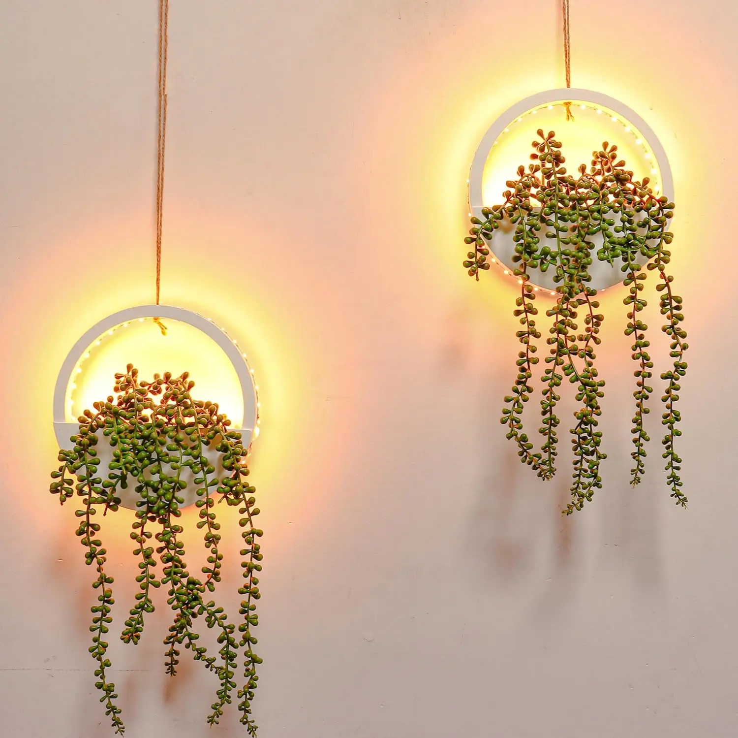 2pcs Artificial Succulents Hanging Plants 12.2'' Fake String of Pearls in  Pot with 8.3'' Lanyard for Indoor Outdoor Wall Decor. bouquet weeping  housewarming gift - TikTok Shop
