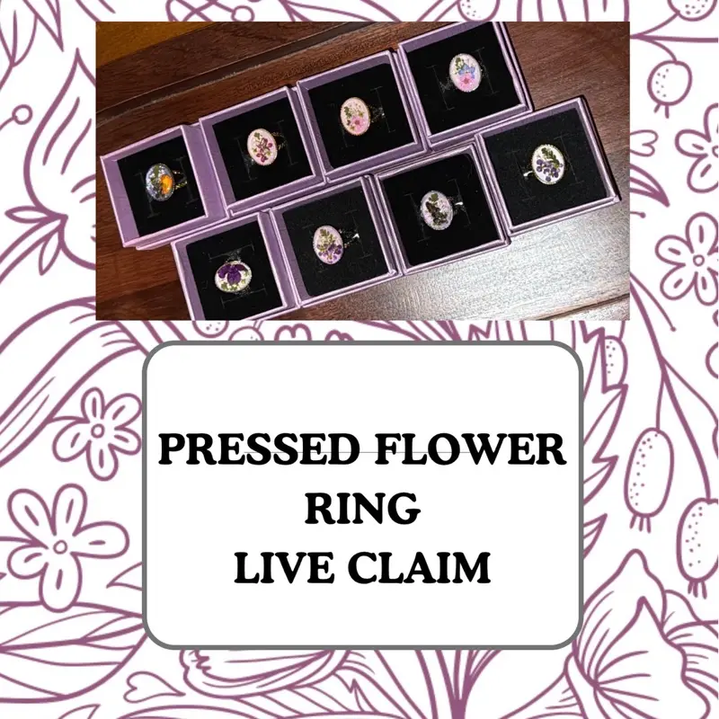 Pressed flower ring- claim on live Pressed flower ring- claim on live