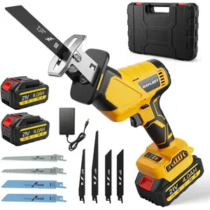 Reciprocating Saw, Brushless Motor, 2x4000mAh Battery, 8 Saw Blades, 2-Speed Variable 0-3500 SPM, LED Light, Blade Clamp
