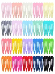 Random Color Hair Clip, Cute Hair Snap Clip, Fashionable Hair Accessories for Women & Girls, Simple Design Basic Hair Clips for Daily Use, Flat Hair Clips