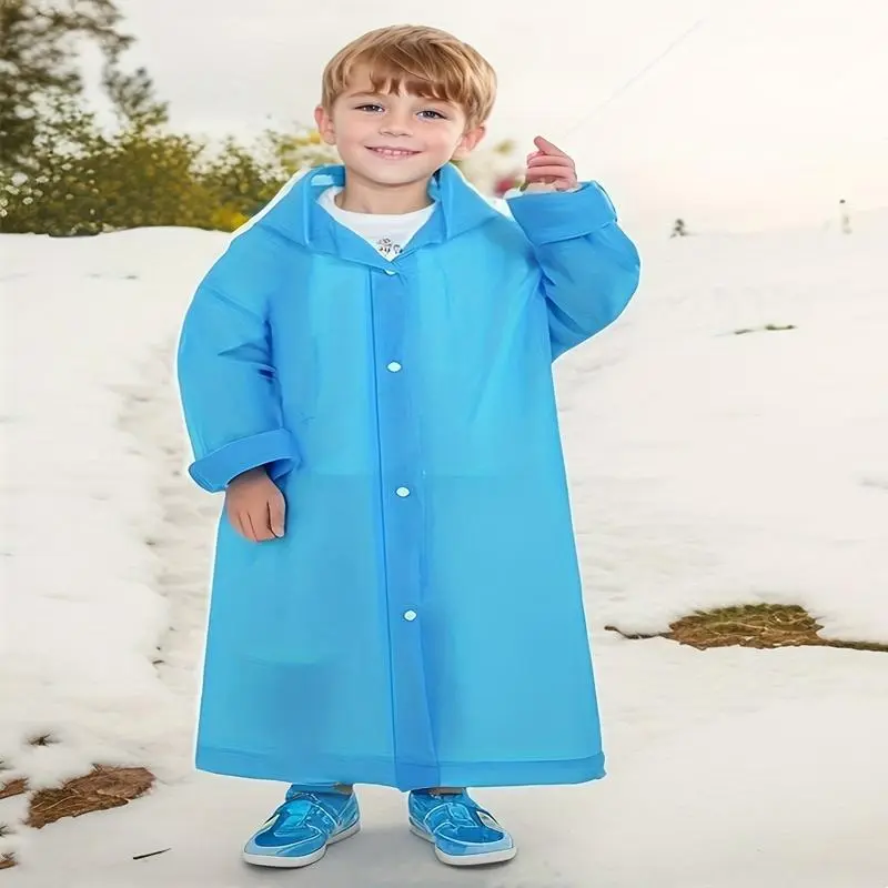 Portable Waterproof Kids Raincoat, Foldable Raincoat, Thickened Raincoat for Boys & Girls, Reusable Raincoat for Outdoor Activities