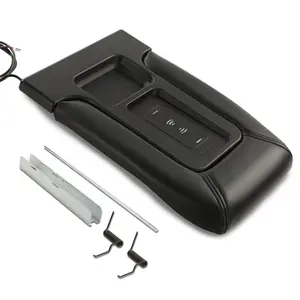 Charging Center Console Lid Fit For Chevrolet Car 2001-2007 Organization Supplies Car Organizers Black Armrest Wireless