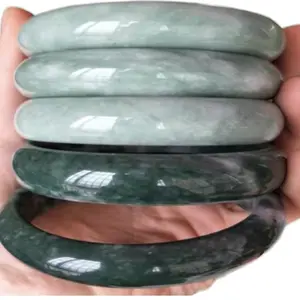 Real Jade Natural Ice Green Luxury Bangles for Women - Handmade