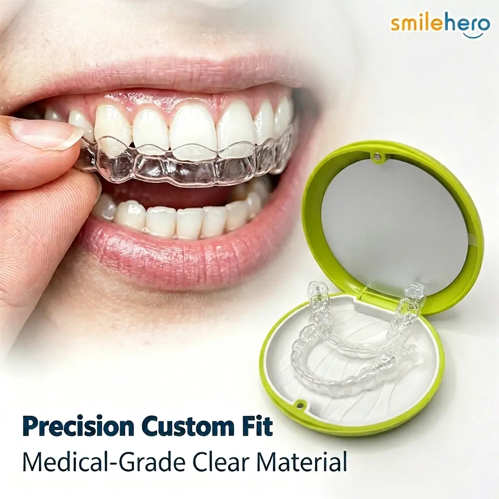 Smilehero Custom Dental Retainers Set for Upper & Lower Teeth - Ultra Clear, Easy at-Home Impression Kit Included
