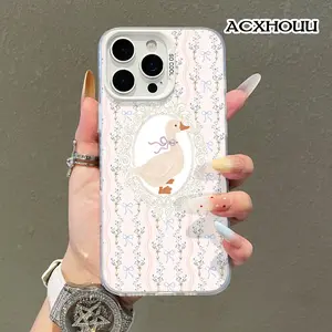 TPU Case for iPhone 17 16 E Pro Max 15 Plus 14 13 12 11 XR XS Pastel Duck Floral Aesthetic, Trendy, Pattern Phone Cover  case
