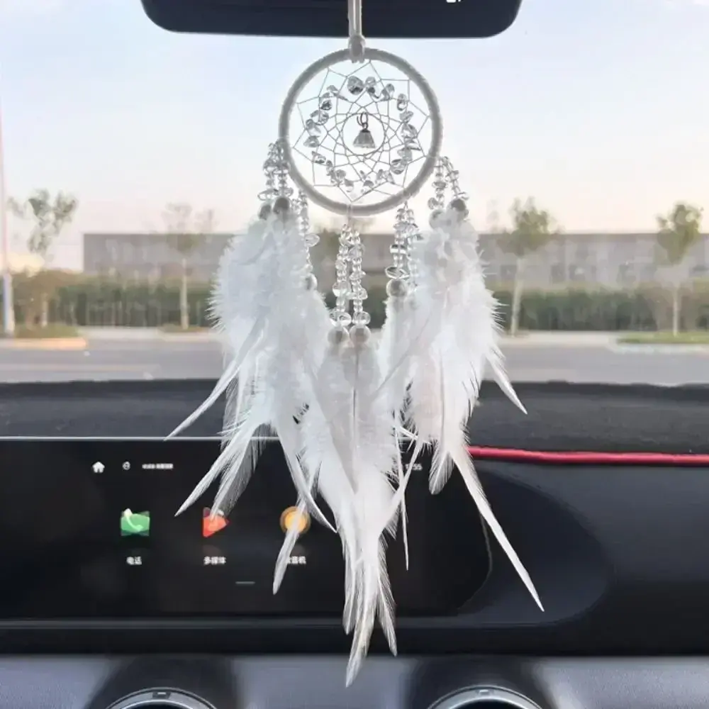 2026 New Gifts Mini Decoration Home Rearview Mirror Handmade Wall Hanging Wind Chimes Feather Dream Catcher Dreamcatcher Car Pendant