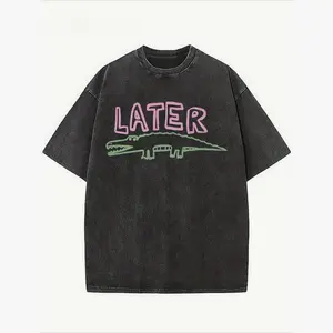 Sarcastic Later Gator Graphic-Shirt- Funny Unisex Loose Fit Tee with Alligator Design Breathable ed Round Neck Sho All-Day All-Gender Tee